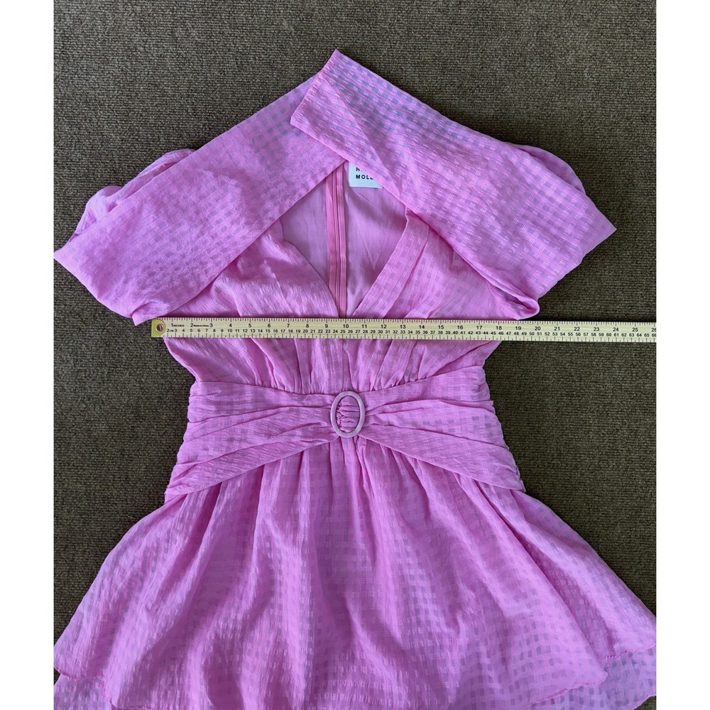 Hello Molly First Impressions Mini Dress XL US 10 V-Neck Belt Buckle Long Sleeve - Picture 5 of 14